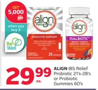 Rexall Align ibs relief probiotic 21's-28's or probiotic gummies 60's offer
