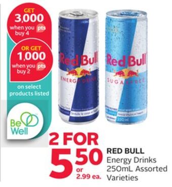Rexall Red bull energy drinks offer