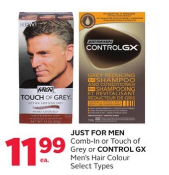 Rexall Just for men comb-in or touch of grey or control gx men's hair colour offer