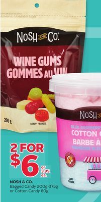 Rexall Nosh & co. bagged candy 200g-375g or cotton candy 60g offer