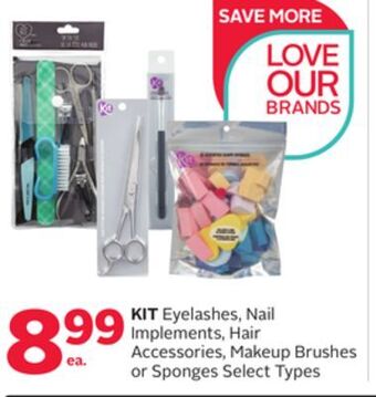 Rexall Kit eyelashes, nail implements, hair accessories, makeup brushes or sponges offer