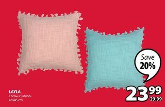JYSK Layla throw cushion offer