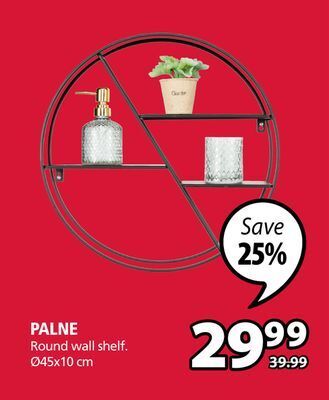 JYSK Palne round wall shelf offer