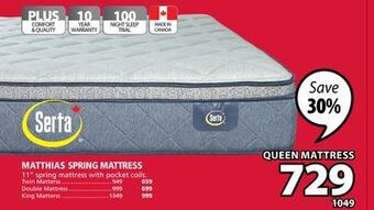 JYSK Matthias spring mattress offer