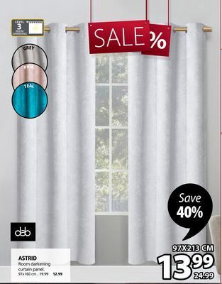 JYSK Dab astrid room darkening curtain panel offer
