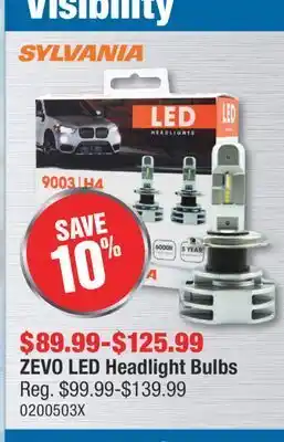 PartSource Sylvania zevo led headlight bulbs offer
