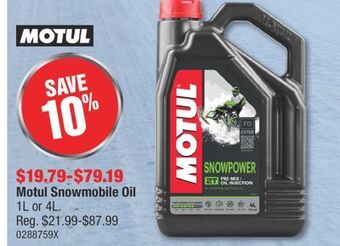 PartSource Motul snowmobile oil offer