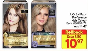 Walmart L'Oréal Paris Preference Hair Colour offer