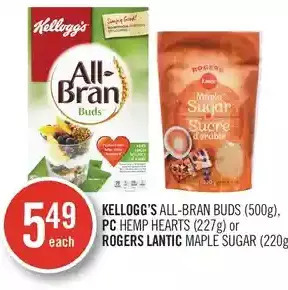 Shoppers Drug Mart Kellogg's all-bran buds, pc hemp hearts or rogers lantic maple sugar offer