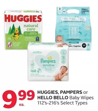 Rexall Huggies, pampers or hello bello baby wipes offer