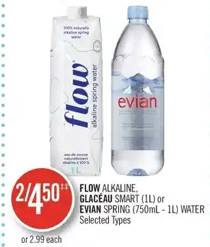 Shoppers Drug Mart Flow alkaline, glacéau smart or evian spring water offer
