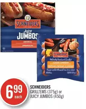 Shoppers Drug Mart Schneiders grill'ems or juicy jumbos offer
