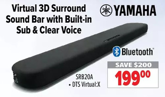 2001 Audio Video Yamaha virtual 3d surround sound bar with built-in sub & clear voice offer