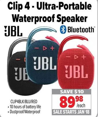 2001 Audio Video Jbl clip 4 - ultra-portable waterproof speaker offer