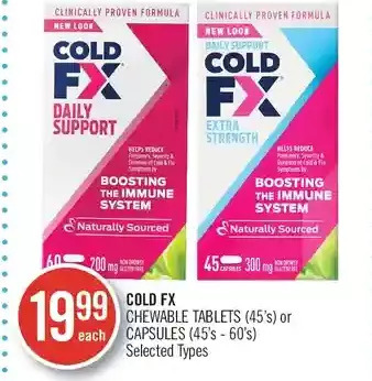 Shoppers Drug Mart Cold fx chewable tablets or capsules offer