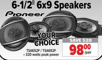 2001 Audio Video Pioneer 6-1/2" 6x9 speakers offer