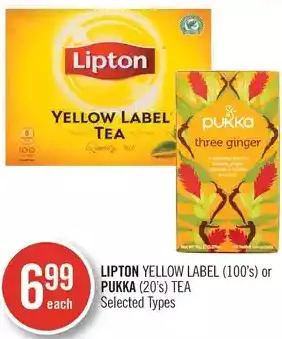 Shoppers Drug Mart Lipton yellow label or pukka tea offer