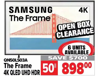 2001 Audio Video Samsung the frame 4k qled uhd hdr 50" offer