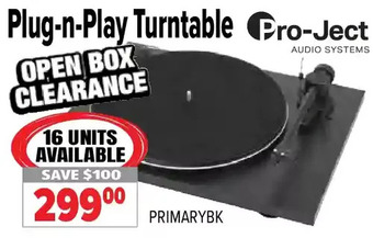 2001 Audio Video Pro-ject plug-n-play turntable offer