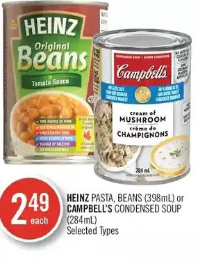 Shoppers Drug Mart Heinz pasta, beans or campbell's condensed soup offer