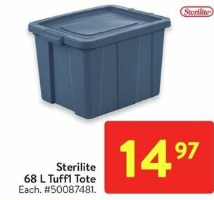 Walmart Sterilite 68 L Tuffl Tote offer