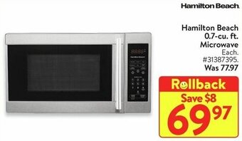 Walmart Hamilton Beach 0.7-cu. ft. Microwave offer