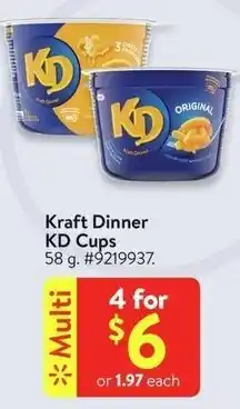 Walmart Kraft Dinner KD Cups offer