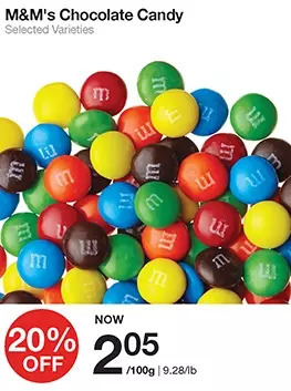Bulk Barn M&m's chocolate candy offer
