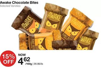 Bulk Barn Awake chocolate bites offer