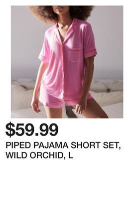 Chapters Indigo Piped pajama short set, wild orchid, l offer