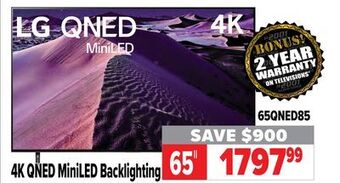 2001 Audio Video Lg 65" 4k qned miniled backlighting offer