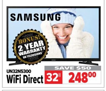 2001 Audio Video Samsung 32" wifi direct offer