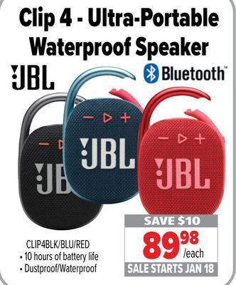 2001 Audio Video Clip 4 - ultra-portable waterproof speaker offer