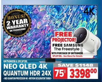 2001 Audio Video Samsung 75" neo qled 4k quantum hdr 24x offer