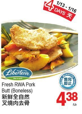 T&T Supermarket Fresh rwa pork butt offer