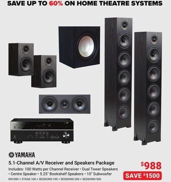 Visions Electronics Yamaha 5.1-channel a/v receiver and speakers package offer