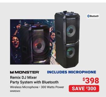 Visions Electronics Monster remix dj mixer party system with bluetooth offer