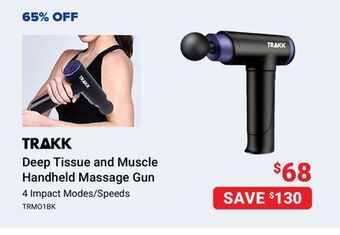 Visions Electronics Trakk deep tissue and muscle handheld massage gun offer