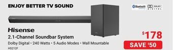 Visions Electronics Hisense 2.1-channel soundbar system offer