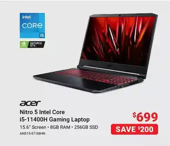 Visions Electronics Nitro 5 intel core i5-11400h gaming laptop acer offer