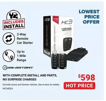 Visions Electronics 2-way remote car starter package offer