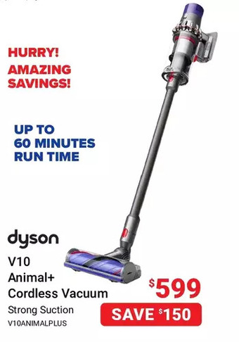 Visions Electronics Dyson v10 animal+ cordless vacuum offer