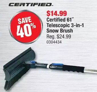 PartSource Certified 61" telescopic 3-in-1 snow brush offer