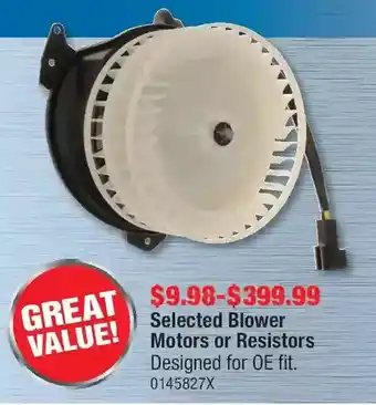 PartSource Blower motors or resistors offer