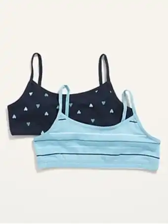 Old Navy Patterned jersey-knit cami bra 2-pack for girls offer