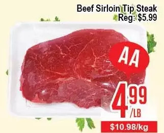 Skyland Foodmart Beef sirloin tip steak offer