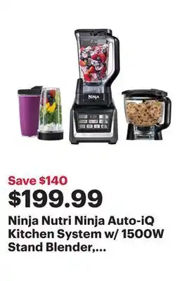 Best Buy Ninja nutri ninja auto-iq kitchen system w/ 1500w stand blender, food processor bowl & cups - only at best buy offer