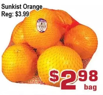 Top Food Supermarket Sunkist orange offer
