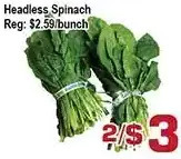 Top Food Supermarket Headless spinach offer