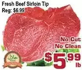 Top Food Supermarket Fresh beef sirloin tip offer